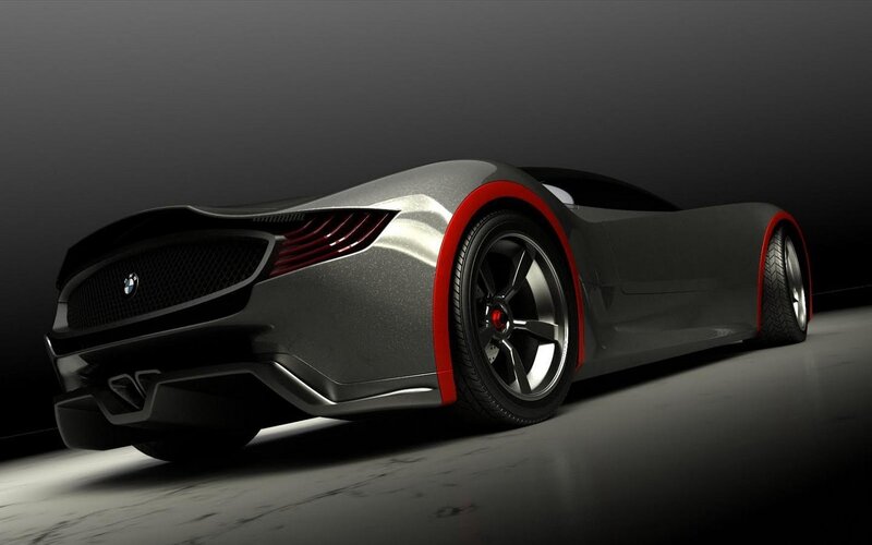 Silver Sports Car — Gray, Dramatic, 3d Render, Wheel