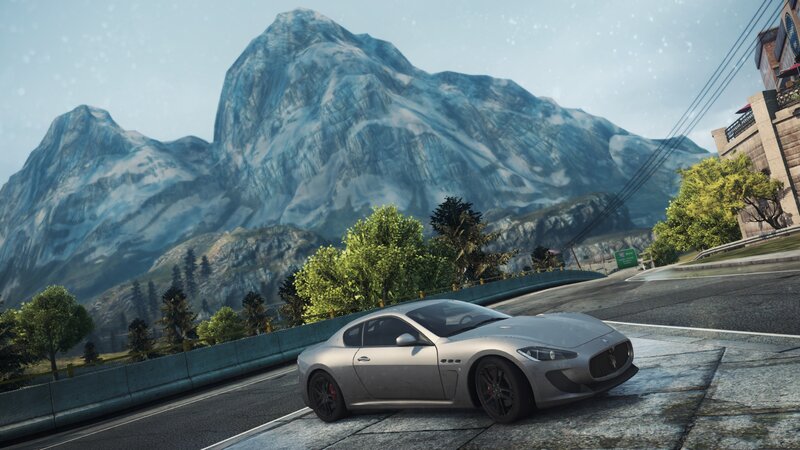 Silver Sports Car — Gray, Dramatic, Afternoon, 3d Render, Mountain, Road