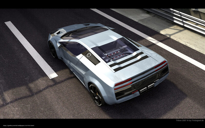 Silver Sports Car — Gray, Dramatic, Afternoon, 3d Render, Race Track, Engine
