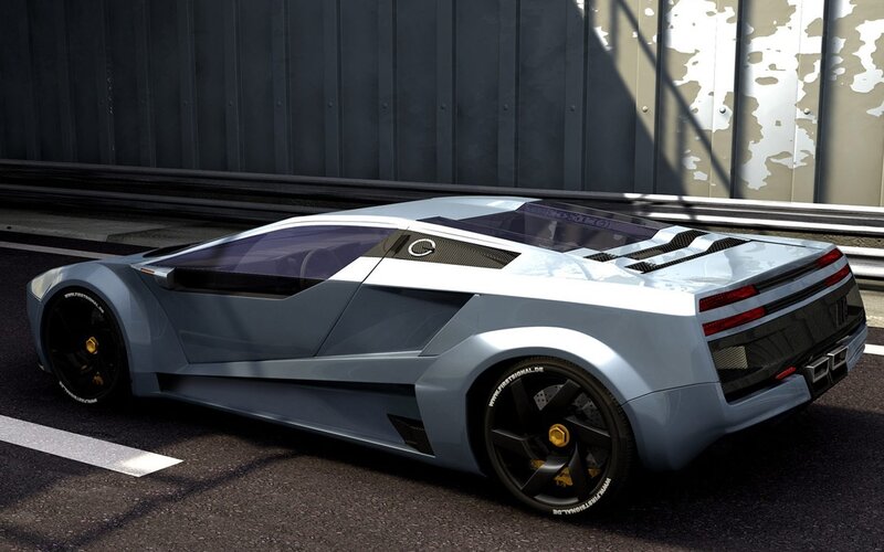Silver Sports Car — Gray, Dramatic, Afternoon, Digital Art