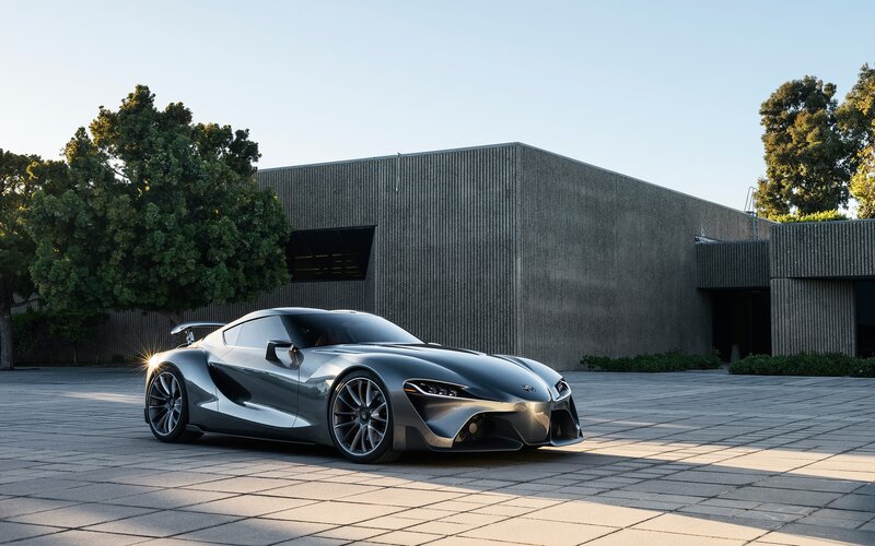 Silver Sports Car — Gray, Dramatic, Afternoon, Photograph, Building, Trees, Pavement