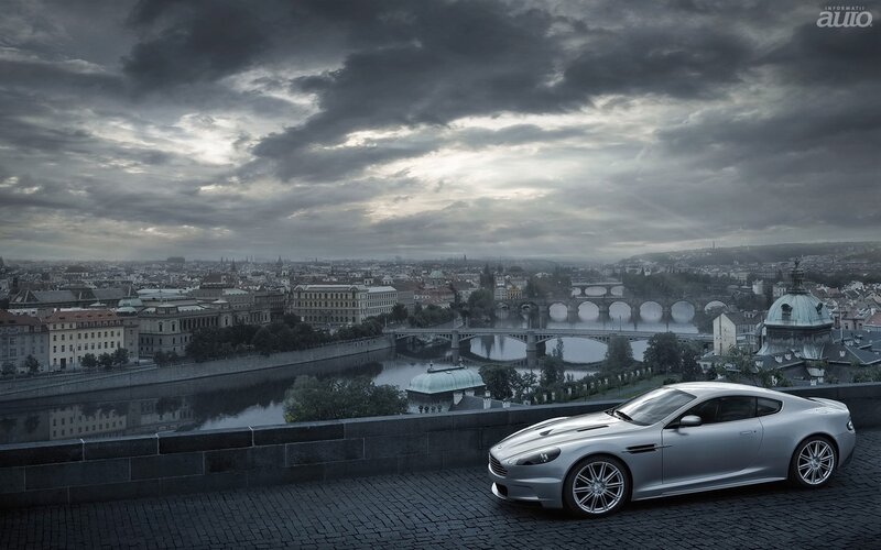Silver Sports Car — Gray, Dramatic, Afternoon, Photograph, Cityscape, River
