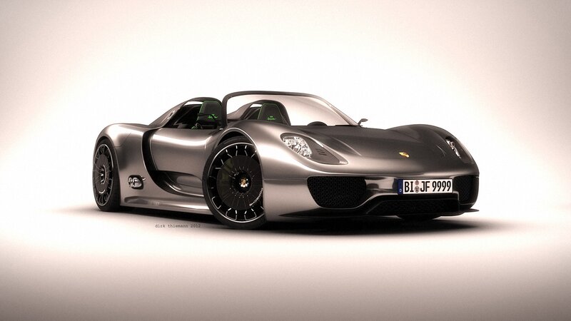 Silver Sports Car — Gray, Dramatic, Digital Art, License Plate