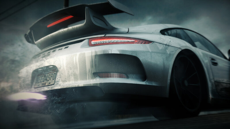 Silver Sports Car — Gray, Dramatic, Digital Art, Taillight