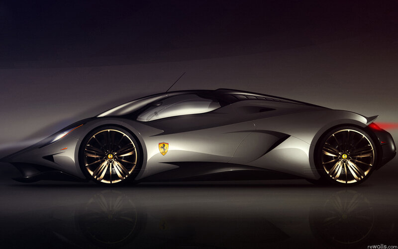 Silver Sports Car — Gray, Dramatic, Digital Art