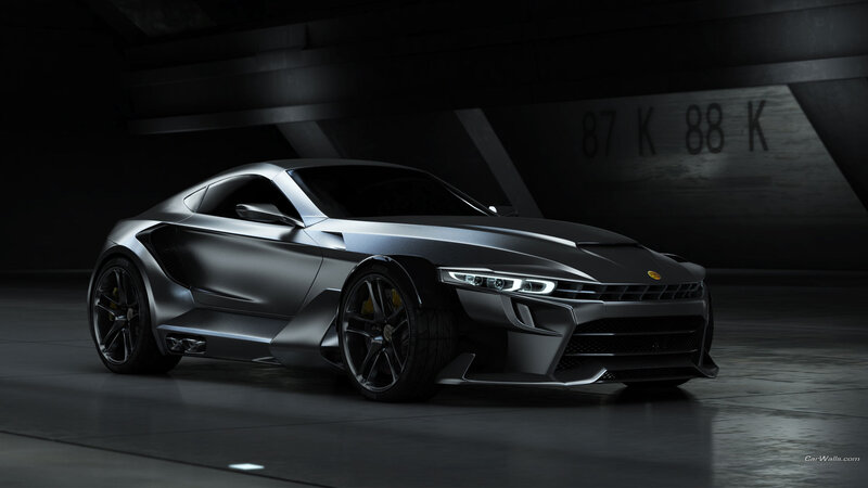Silver Sports Car — Gray, Dramatic, Digital Art, Wall