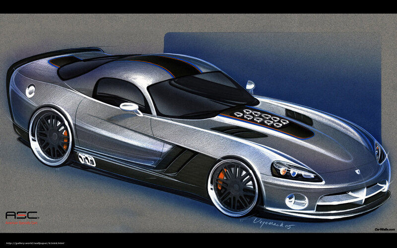 Silver Sports Car — Gray, Dramatic, Digital Art, Wheel