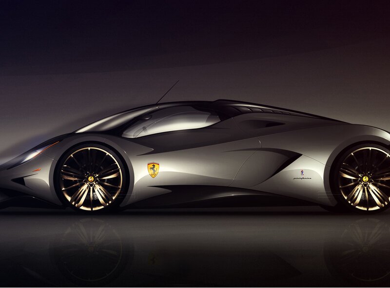 Silver Sports Car — Gray, Dramatic, Digital Art, Wheels, Logo