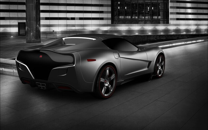 Silver Sports Car — Gray, Dramatic, Night, Digital Art, Building, Pavement