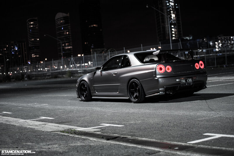 Silver Sports Car — Gray, Dramatic, Night, Photograph, City Skyline