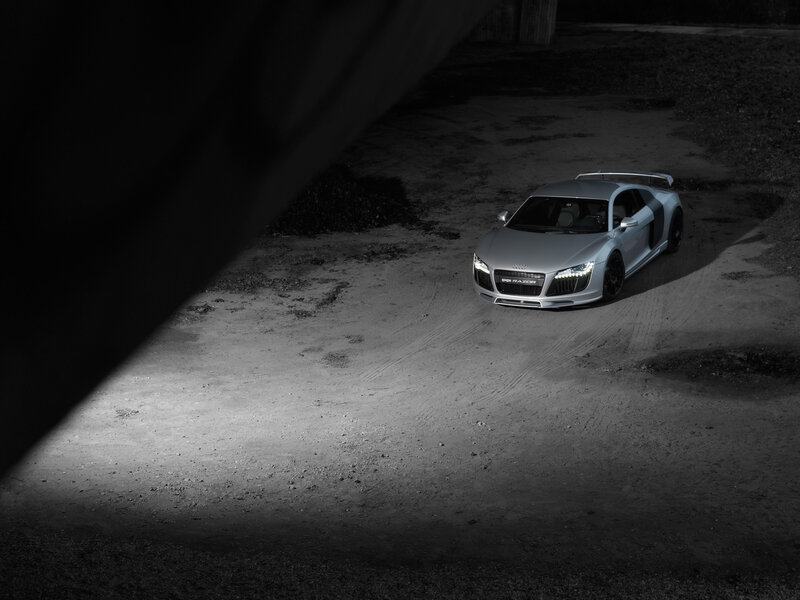 Silver Sports Car — Gray, Dramatic, Night, Photograph, Dirt Road