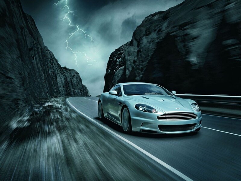 Silver Sports Car — Gray, Dramatic, Night, Photograph, Lightning