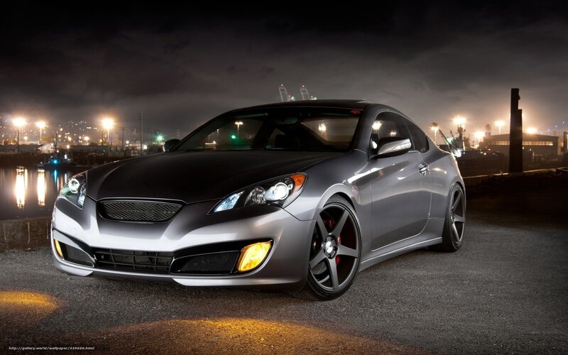 Silver Sports Car — Gray, Dramatic, Night, Photograph, Lights