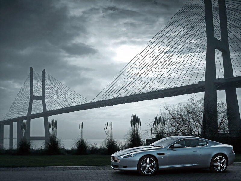 Silver Sports Car — Gray, Dramatic, Photograph, Bridge