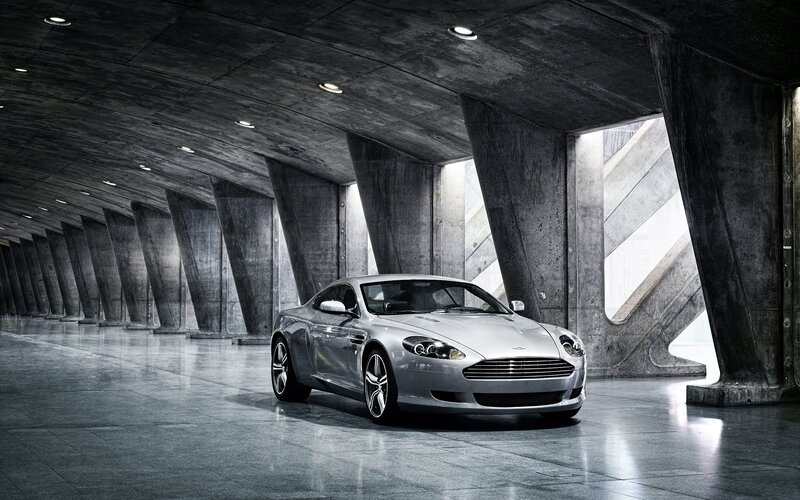 Silver Sports Car — Gray, Dramatic, Photograph, Concrete Pillars, Tunnel
