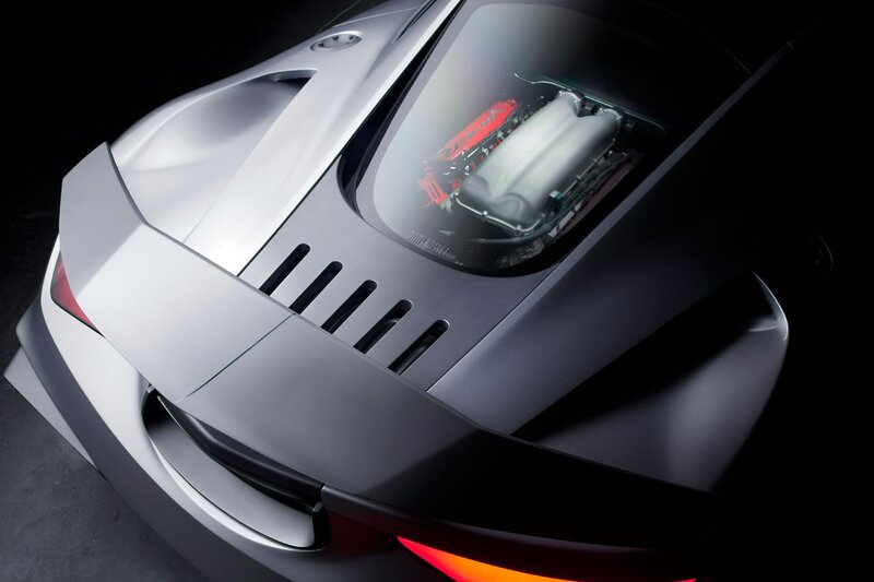 Silver Sports Car — Gray, Dramatic, Photograph, Engine