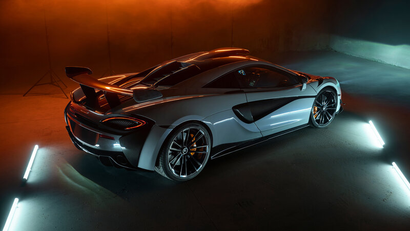 Silver Sports Car — Gray, Dramatic, Photograph, Lights