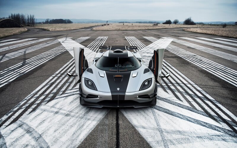 Silver Sports Car — Gray, Dramatic, Photograph, Open Doors, Runway