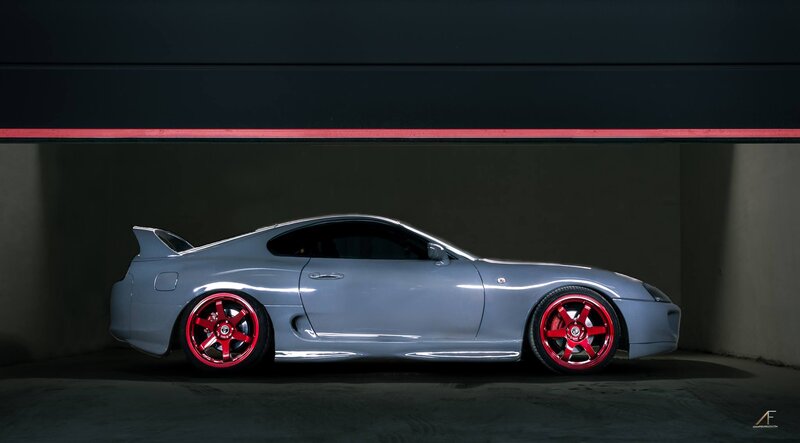 Silver Sports Car — Gray, Dramatic, Photograph, Red Wheels