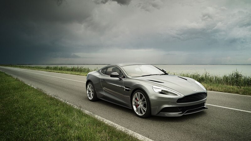 Silver Sports Car — Gray, Dramatic, Photograph, Road, Grass