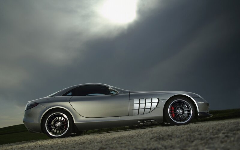 Silver Sports Car — Gray, Dramatic, Photograph, Sky, Gravel