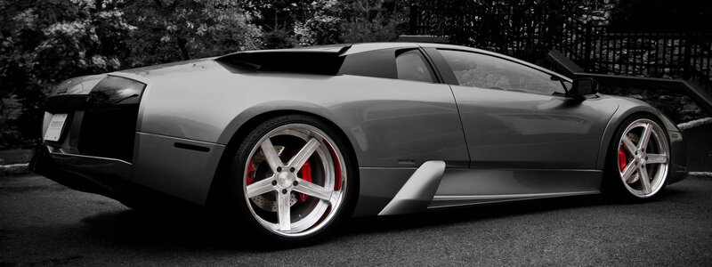 Silver Sports Car — Gray, Dramatic, Photograph, Trees