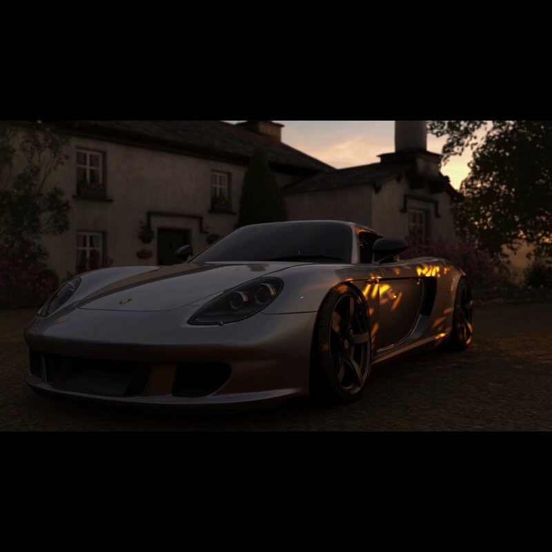 Silver Sports Car — Gray, Dramatic, Sunset, 3d Render, House