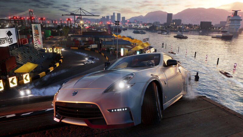 Silver Sports Car — Gray, Dramatic, Sunset, 3d Render, Race Track