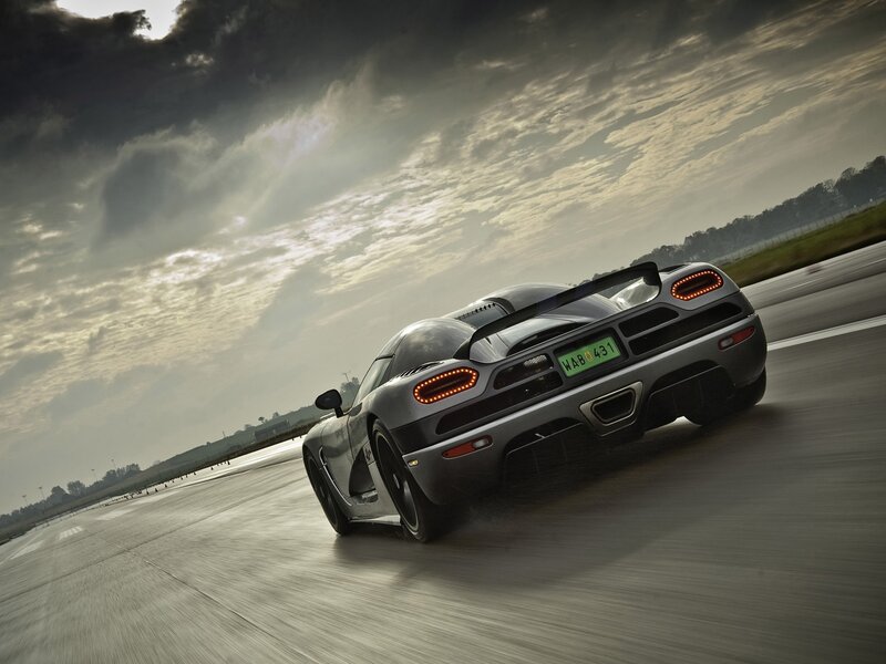 Silver Sports Car — Gray, Dramatic, Sunset, Photograph, Race Track, Cloudy Sky