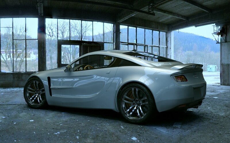 Silver Sports Car — Gray, Dramatic, Winter