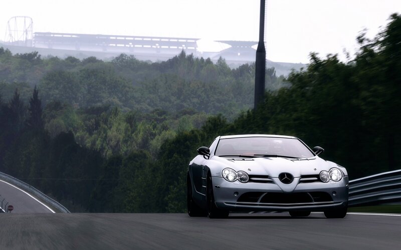 Silver Sports Car — Gray, Dynamic, 3d Render, Race Track