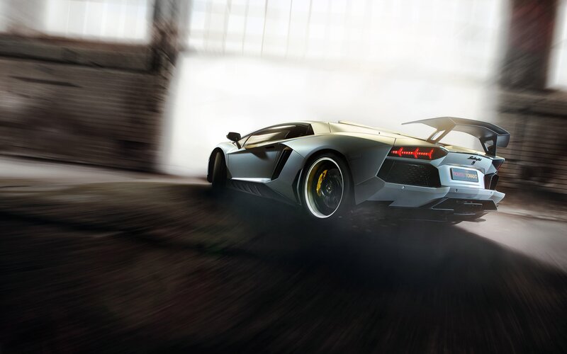 Silver Sports Car — Gray, Dynamic, 3d Render, Tire Smoke