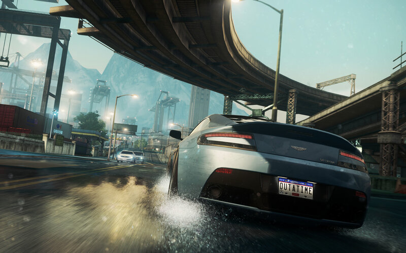 Silver Sports Car — Gray, Dynamic, Afternoon, 3d Render, Bridge