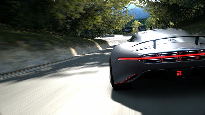 Silver Sports Car — Gray, Dynamic, Afternoon, 3d Render, Road, Trees