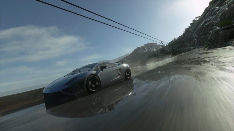 Silver Sports Car — Gray, Dynamic, Afternoon, 3d Render, Wet Road