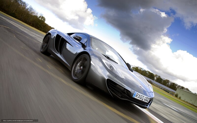 Silver Sports Car — Gray, Dynamic, Afternoon, Photograph, Race Track, Clouds