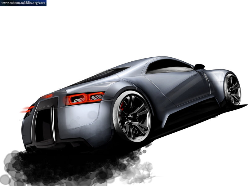Silver Sports Car — Gray, Dynamic, Digital Art