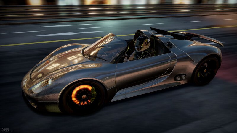 Silver Sports Car — Gray, Dynamic, Night, 3d Render