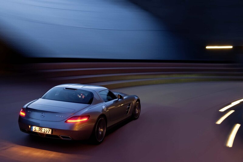 Silver Sports Car — Gray, Dynamic, Night, Photograph, Tunnel, Lights