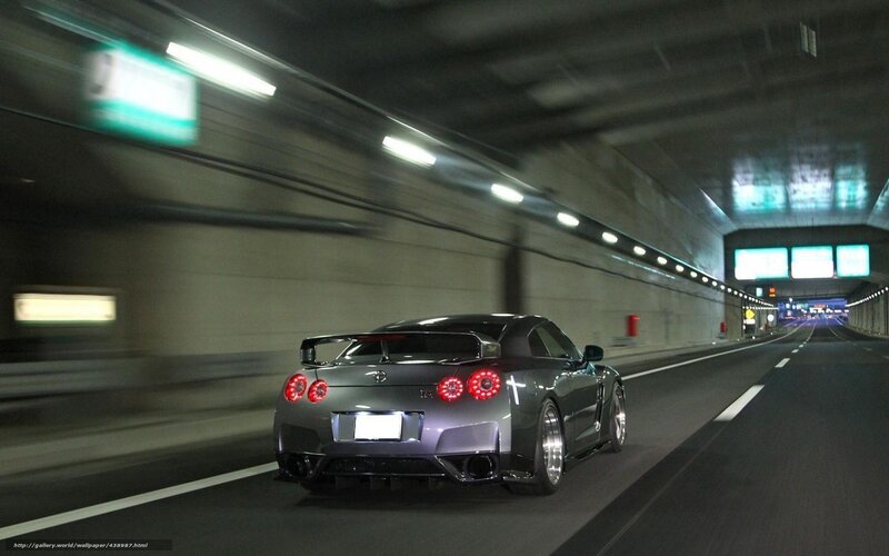Silver Sports Car — Gray, Dynamic, Night, Photograph, Tunnel, Road