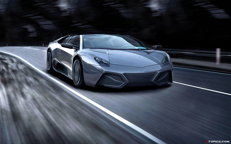 Silver Sports Car — Gray, Dynamic, Night