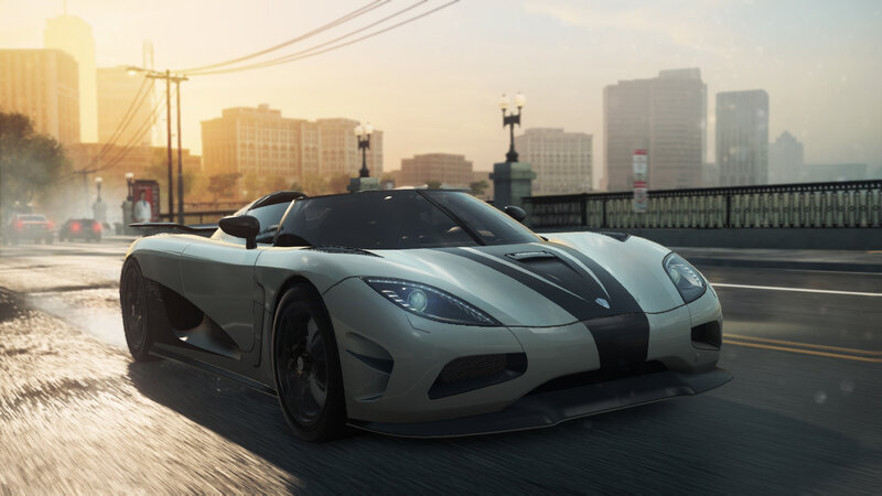 Silver Sports Car — Gray, Dynamic, Sunset, 3d Render