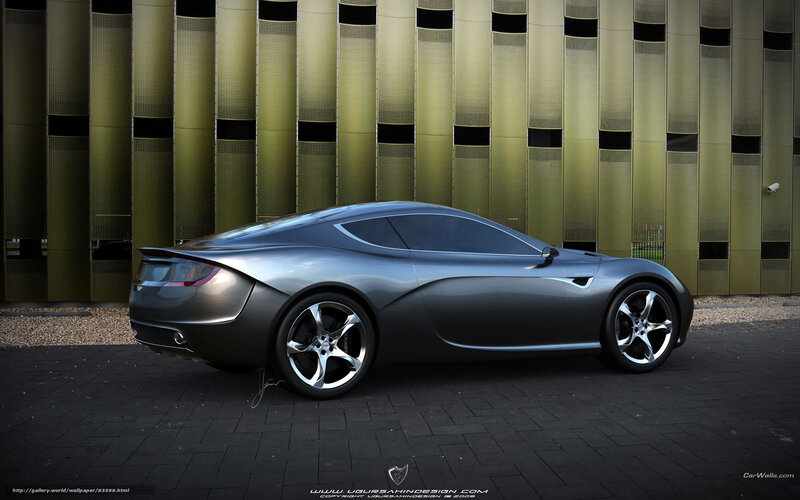 Silver Sports Car — Gray, Modern, 3d Render, Building