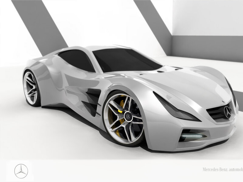 Silver Sports Car — Gray, Modern, 3d Render, Wheels