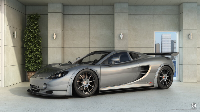 Silver Sports Car — Gray, Modern, Afternoon