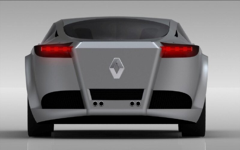 Silver Sports Car — Gray, Neutral, 3d Render, Taillights, Exhaust Pipes