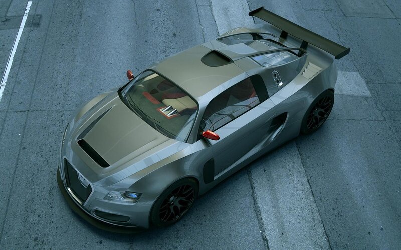 Silver Sports Car — Gray, Neutral, 3d Render, Tarmac