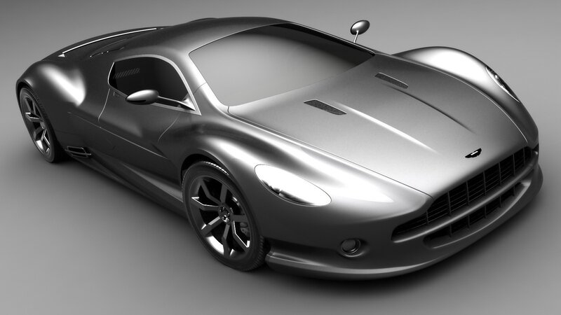 Silver Sports Car — Gray, Neutral, 3d Render, Wheel, Headlight