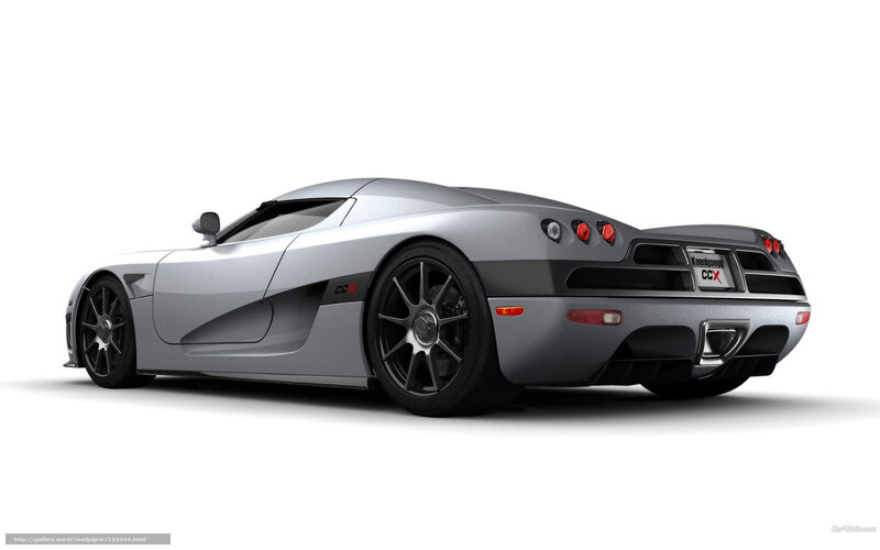 Silver Sports Car — Gray, Neutral, 3d Render, Wheels, Exhaust