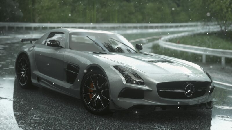 Silver Sports Car — Gray, Rainy, 3d Render